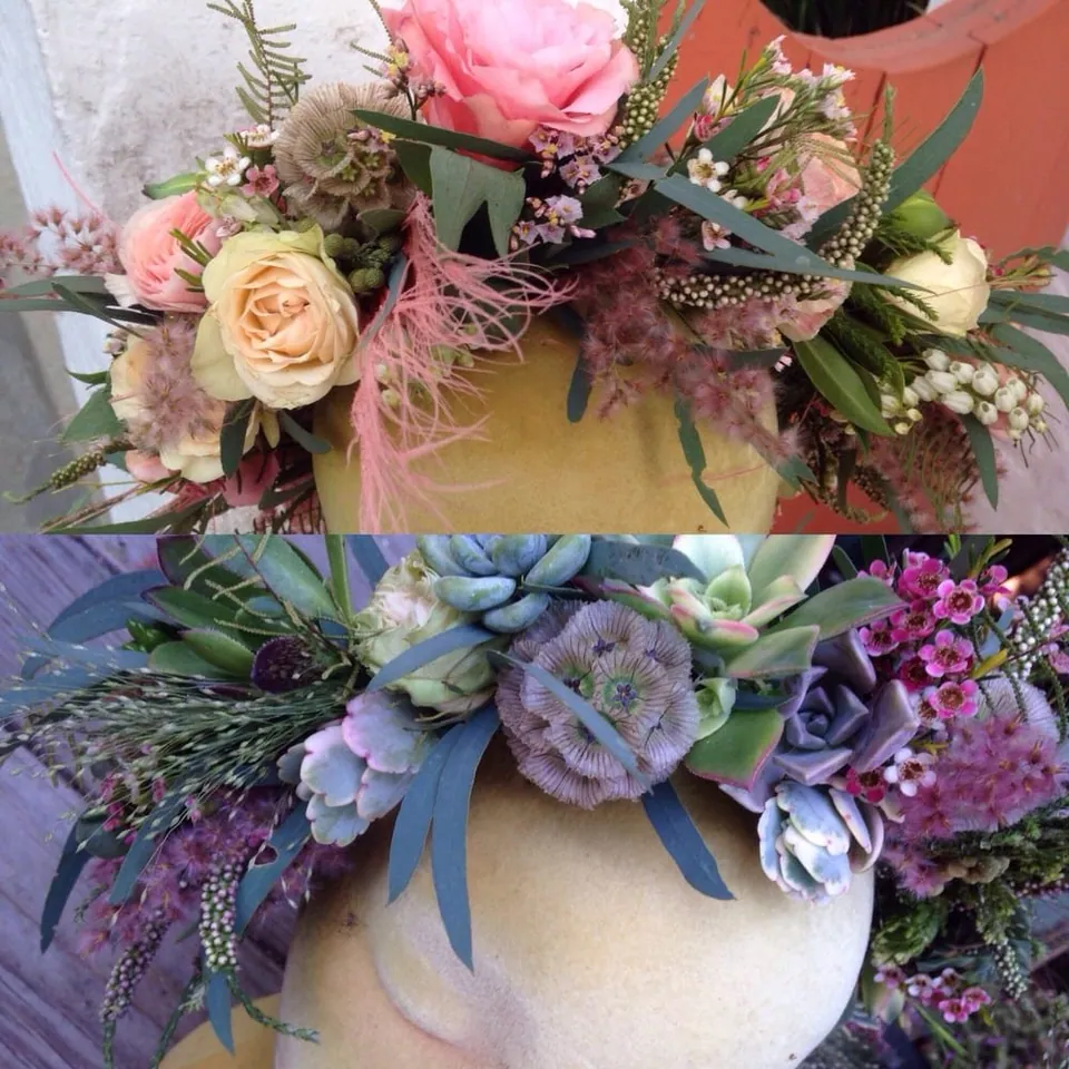 Lavender, pink, and green bridal bouquet by Margaret Rose Floral Design.